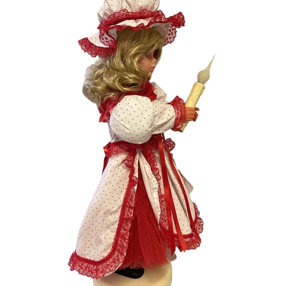 Vintage Rennoc Animated Xmas Doll with Moving Head and Arms Lighted Candle - Picture 4 of 11